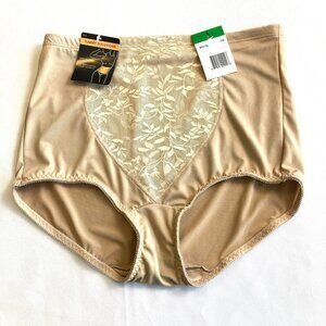 Bali Tummy Solutions Jacquard Shaping Brief SINGLE PAIR Women's L Nude NWT